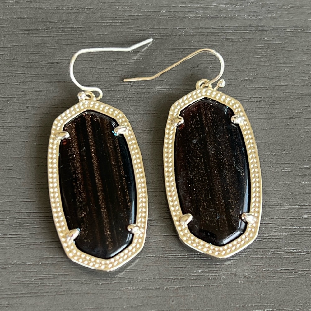 Kendra Scott Brown Dusted Glass Elle Earrings